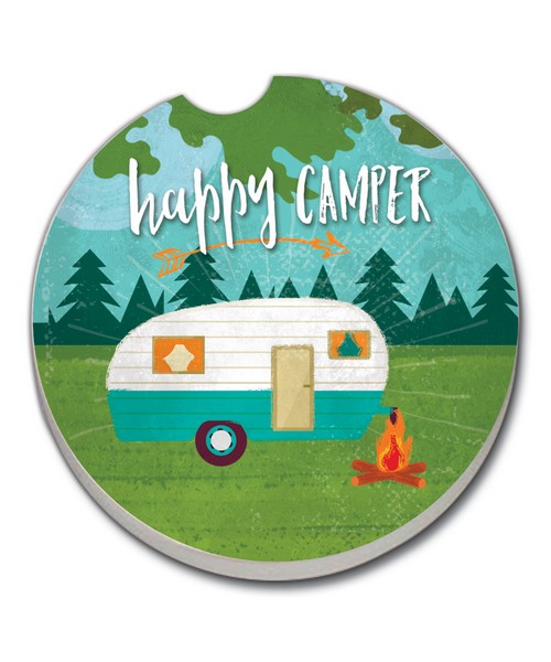 Retro Happy Camper Car Coaster