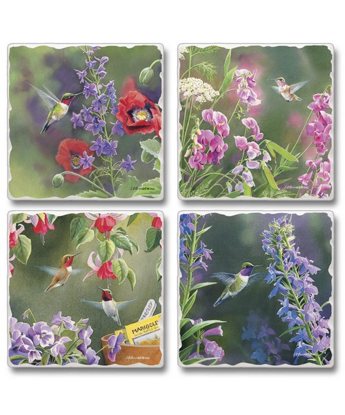 Nature's Beauty 4-Pack Assorted Coasters