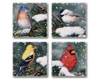 Backyard Birds 4-Pack Assorted Coasters-CART0500390