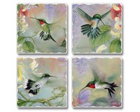 Nature's Gift of Feathers 4-Pack Assorted Coasters-CART0500727