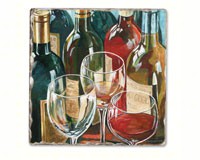 Wine Reflections Single Tumbled Tile Coaster-CART11613