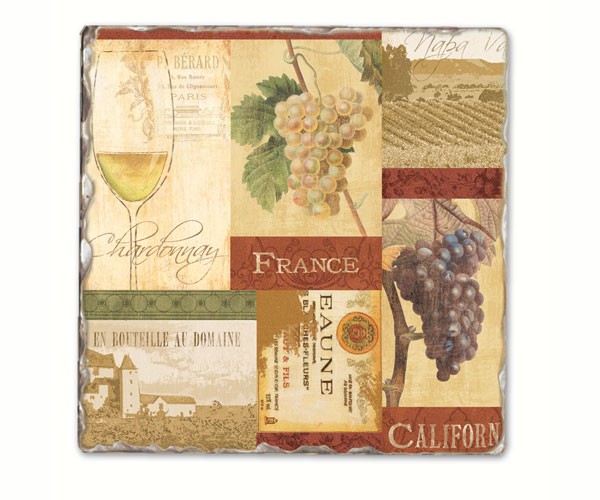 Wine Valley Single Tumbled Tile Coaster