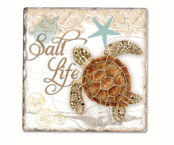 Salt Life Single Tumbled Tile Coaster