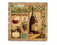 Italian Wine Red Single Tumbled Tile Coaster-CART11949