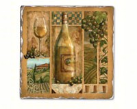 Italian Wine White Single Tumbled Tile Coaster-CART11951