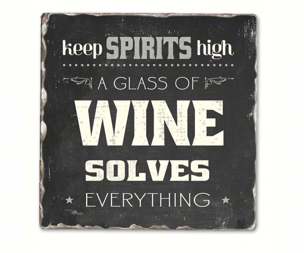 Keep Spirits High Single Tumbled Tile Coaster