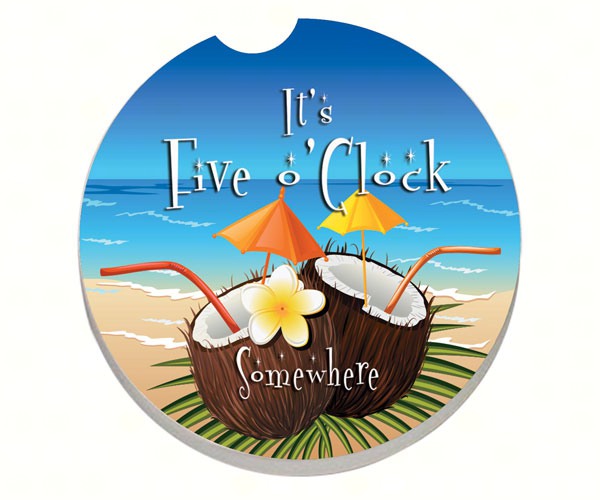 Five O'clock Coconuts Car Coaster