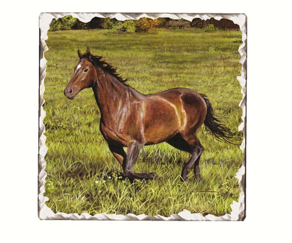 Horses Tumbled Trivet