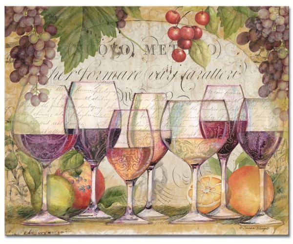 Wine Country Glass Cutting Board 12x15