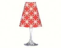 Wine Glass Shade Coral Quatrefoil-CART33376