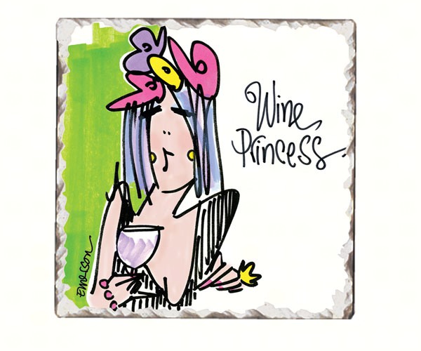 Wine Princess Single Tumbled tile Coaster