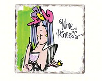 Wine Princess Single Tumbled tile Coaster-CART67466