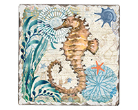 Monterey Bay Single Tumbled Tile Coaster-CART67468