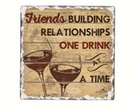 Friends Building Single Tumbled Tile Coaster-CART67531