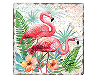 Pink Pair Single Tumbled Tile Coaster-CART67637
