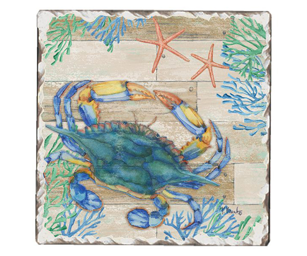 Crab Life Single Tumbled Tile Coaster
