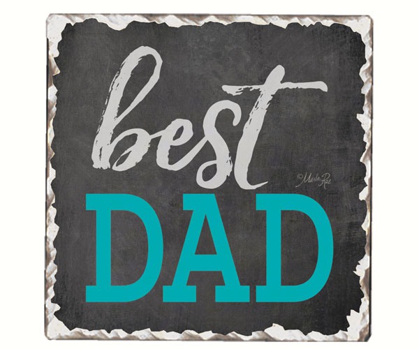 Best Dad Single Tumbled Tile Coaster