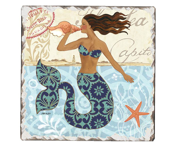 Mermaid Call Single Tumbled Tile Coaster