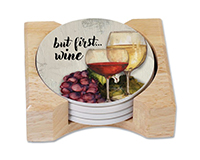 Wine Time Stone Coaster Gift Set-CART88349