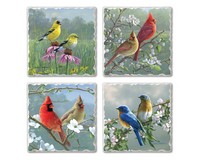 Beautiful Songbirds 4-Pack Assorted Coasters-CART88680