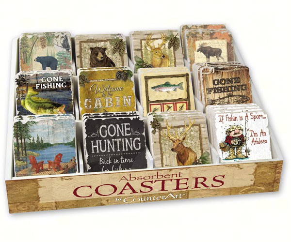 Lodge Life Assortment with Counter Display 72 Coasters