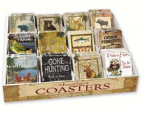 Lodge Life Assortment with Counter Display 72 Coasters-CART91715