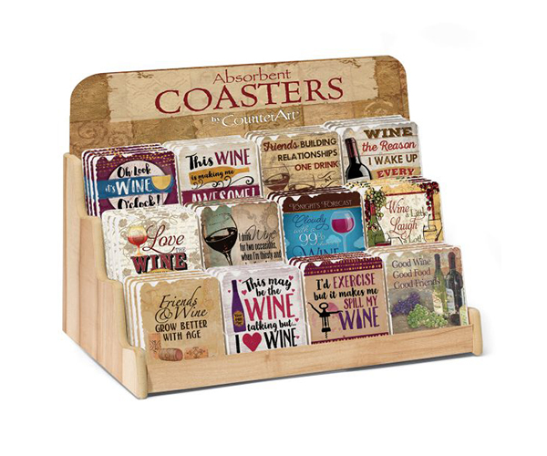 Wine Tasting Assortment with Counter Display 72 Coasters