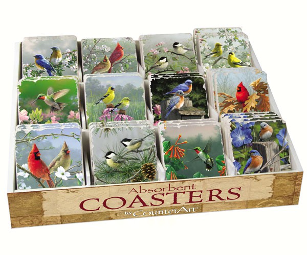Bird Assortment with Counter Display 72 Coasters