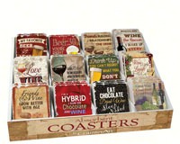 Wine and Beer Typography Assortment with Counter Display 72 Coasters-CART91867