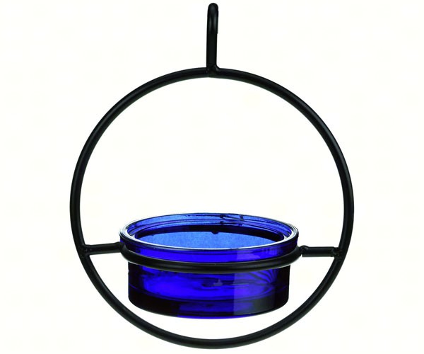 Recycled Glass 7.25 Inch Cobalt Blue Sphere Hanger Feeder