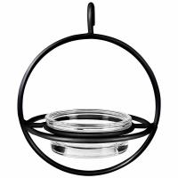 Recycled Glass 7.25 Inch Black Hanging Sphere Feeder with Perch-COURM047200
