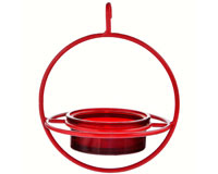 Recycled Glass 7.25 Inch Red Hanging Sphere Feeder with Perch-COURM047200R