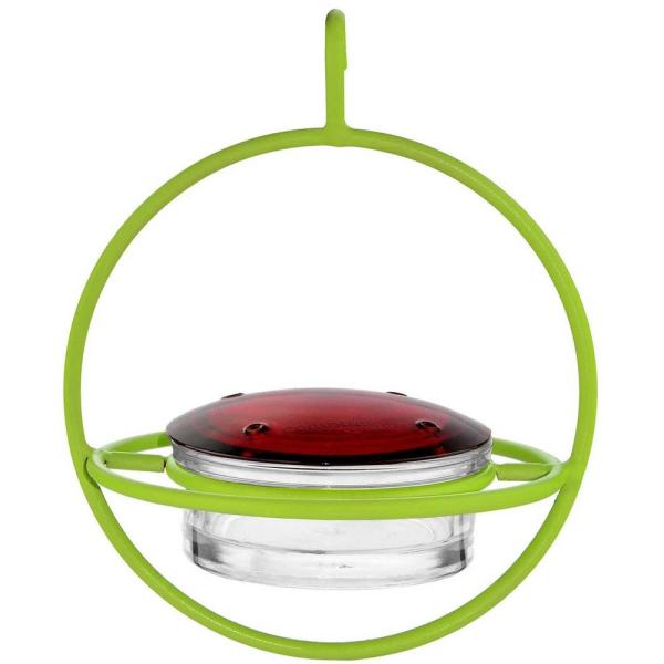 Recycled Glass 7.25 Inch Lime Hanging Sphere Hummingbird Feeder with Perch