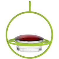 Recycled Glass 7.25 Inch Lime Hanging Sphere Hummingbird Feeder with Perch-COURM047301L
