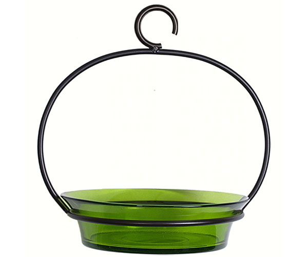 Recycled Glass 9.75 Inch Lime Cuban Bowl Bird Bath or Feeder