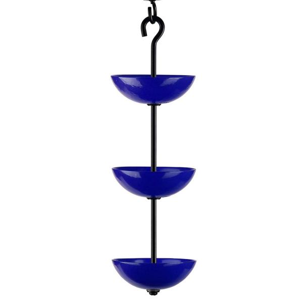 Cobalt Blue Triple Hanging Poppy Feeder
