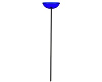 Recycled Glass 38 Inch Cobalt Blue Poppy Stake Feeder-COURM38720015