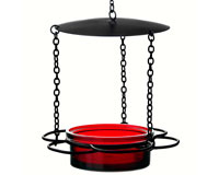 Recycled Glass 6 Inch Red Hanging Floral Feeder-COURM44620006