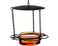 Recycled Glass 6 Inch Orange Hanging Floral Feeder-COURM44620008