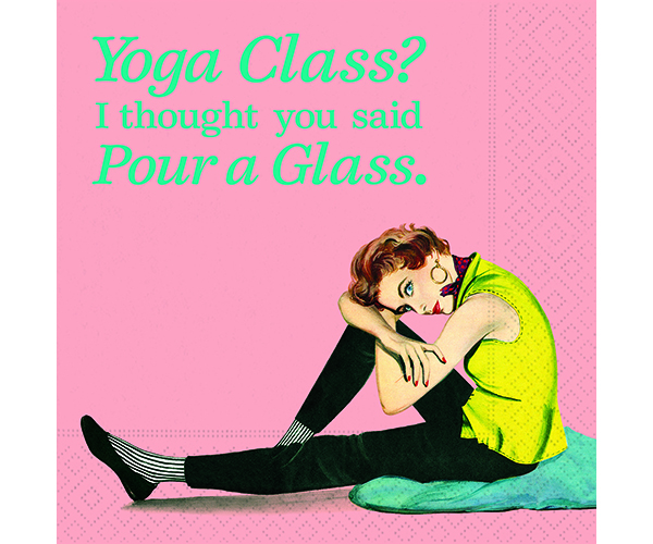 Yoga Class Pour A Glass Cocktail Napkins
