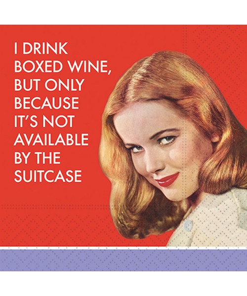I Drink Boxed Wine Cocktail Napkin
