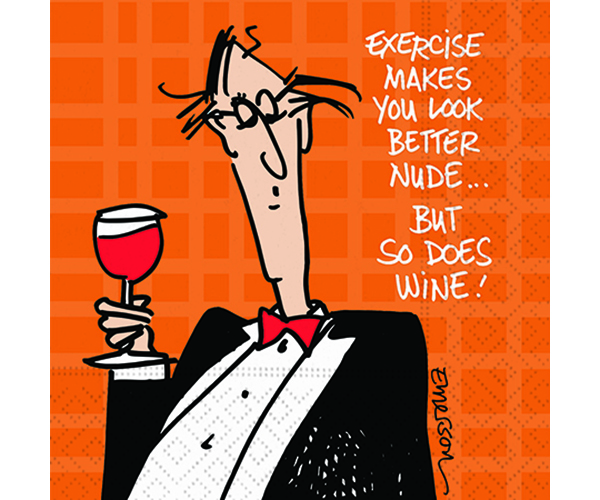 Exercise & Wine Cocktail Napkins