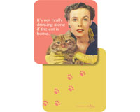 The Cat is Home Paper Coasters-DESIGN74808545