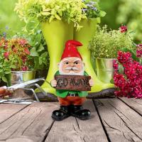 Go Away Sign Gnome Statue plus freight-DTAL170011