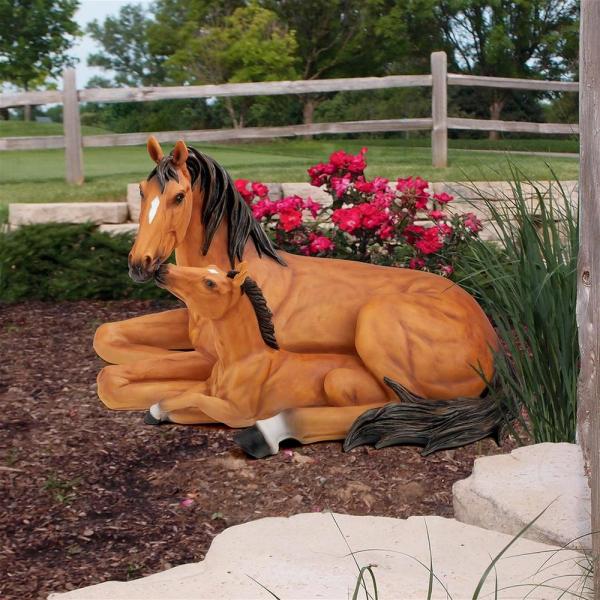 Motherly Love Pony Foal And Mare Horse Statue plus freight
