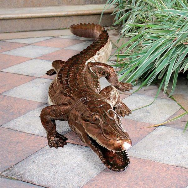 Prowling Alligator Bronze Statue plus freight