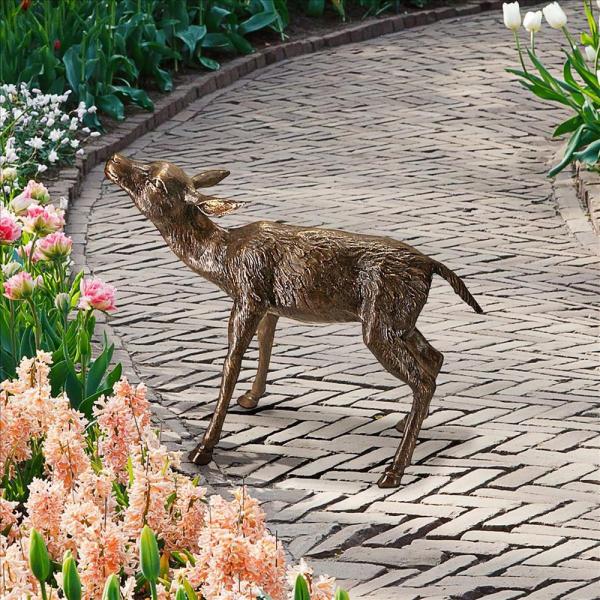 Standing Fawn Bronze Statue plus freight