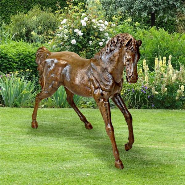 Trotting Thoroughbred Horse Bronze Left plus freight