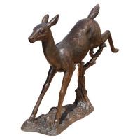 Leaping Deer Bronze Statue plus freight-DTAS25398
