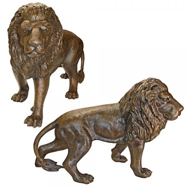 Set 2 Bronze Guardian Lion Statues plus freight